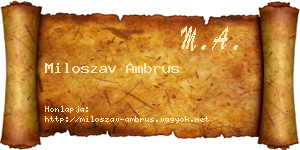 Miloszav Ambrus névjegykártya